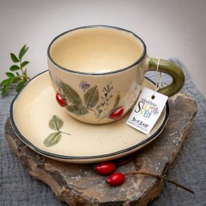 Skodelica za belo kavo - šipek